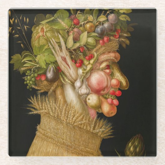 Dessous-de-verre En Verre Giuseppe Arcimboldo - Été (Devant)