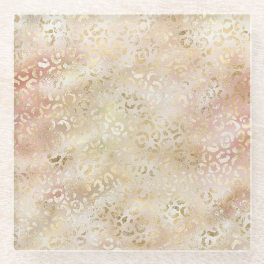 Dessous-de-verre En Verre Glam Gold Rose (Devant)