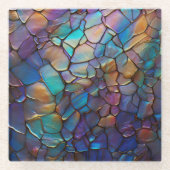 Dessous-de-verre En Verre Glam Iridescente Opal Gemstone Tissu (Devant)