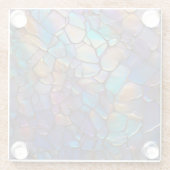 Dessous-de-verre En Verre Glam Iridescente Opal Gemstone Tissu (Dos)