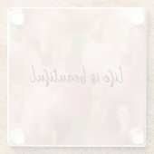 Dessous-de-verre En Verre Glam Pink Gold Ananas (Dos)