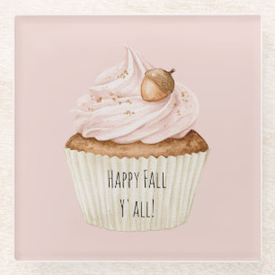 Dessous-de-verre En Verre Gland de Cupcake Rose
