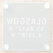 Dessous-de-verre En Verre Glasgow Écosse Latitude & Longitude (Dos)