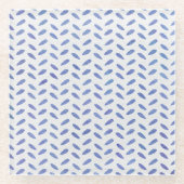 Dessous-de-verre En Verre Glass Coaster - Blue Pattern (Devant)