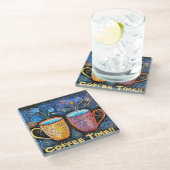 Dessous-de-verre En Verre Glass COASTER - Coffee Time (Incliné)