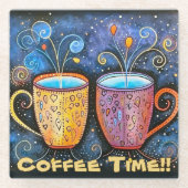 Dessous-de-verre En Verre Glass COASTER - Coffee Time (Devant)