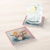 Dessous-de-verre En Verre Glass COASTER - Drums on a Coaster (Incliné)