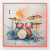 Dessous-de-verre En Verre Glass COASTER - Drums on a Coaster (Devant)
