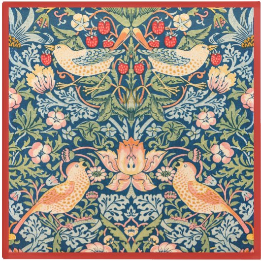 Dessous-de-verre En Verre Glass COASTER - Wm. Morris Strawberry Thief Design