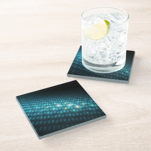 Dessous-de-verre En Verre Globes bleus 3D (Incliné)