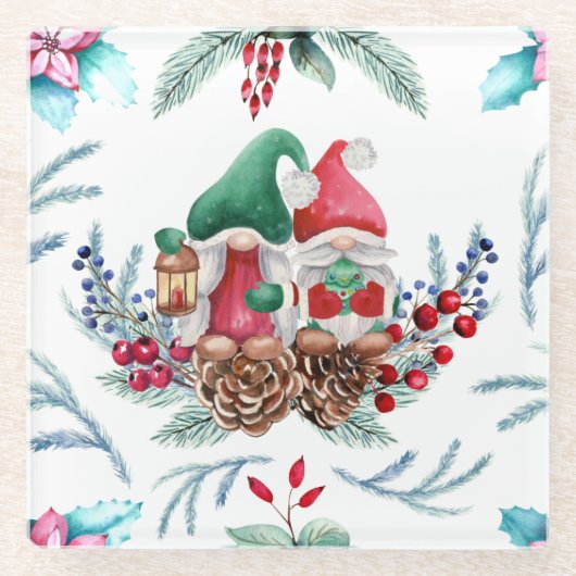 Dessous-de-verre En Verre Gnomes adorables (Devant)