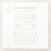 Dessous-de-verre En Verre Gold & Bold Boss semaine d'appréciation (Dos)