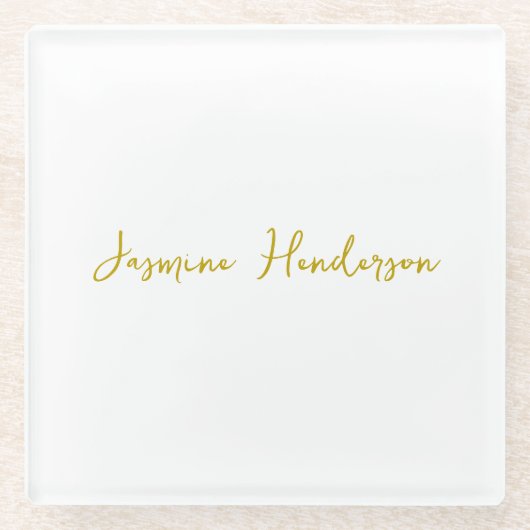 Dessous-de-verre En Verre Gold Color Calligraphy Professional (Devant)