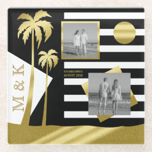 Dessous-de-verre En Verre Gold Tropical Palm Trees Beach Instagram Photos