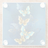 Dessous-de-verre En Verre Golden butterflies (Dos)