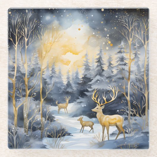 Dessous-de-verre En Verre Golden Deer (Devant)