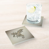 Dessous-de-verre En Verre Golden Dragon (Incliné)