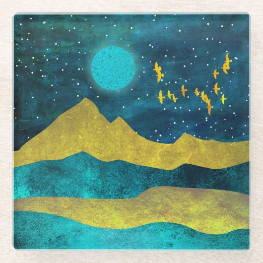 Dessous-de-verre En Verre Golden Flock (Devant)