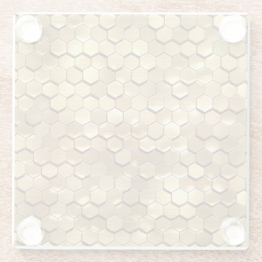 Dessous-de-verre En Verre Golden Honeycomb 3D Render Texture (Dos)