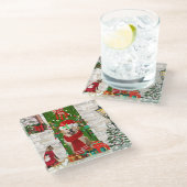 Dessous-de-verre En Verre Golden Retriever Chien Noël (Incliné)