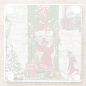 Dessous-de-verre En Verre Golden Retriever Chien Noël (Dos)