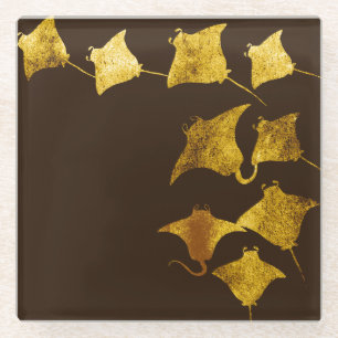 Dessous-de-verre En Verre Golden Stingray