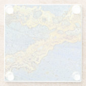 Dessous-de-verre En Verre Golden Strata Pierre Bleu Moderne (Dos)