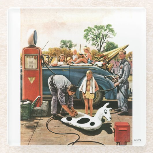 Dessous-de-verre En Verre Gonflage du jouet de plage (Devant)