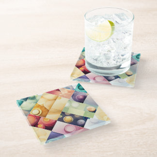 Dessous-de-verre En Verre Gouttes Géométriques