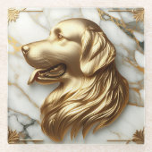 Dessous-de-verre En Verre Gracity Golden Retriever Marble esthétique (Devant)