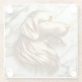 Dessous-de-verre En Verre Gracity Golden Retriever Marble esthétique (Dos)