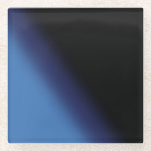 Dessous-de-verre En Verre Gradient bleu et noir (Devant)