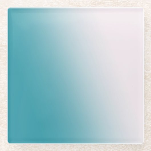 Dessous-de-verre En Verre Gradient turquoise et blanc (Devant)