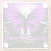 Dessous-de-verre En Verre Graffite papillon (Dos)