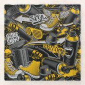 Dessous-de-verre En Verre Graffiti urbain Motif de rue (Devant)