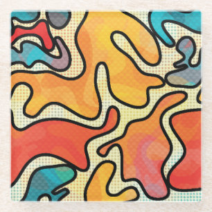 Dessous-de-verre En Verre Graffiti urbain : Texture d'art sans transparence.