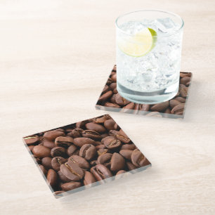 Dessous-de-verre En Verre Grains de café torréfiés artistiques