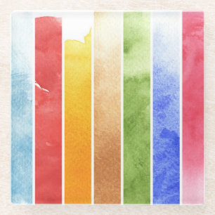 Dessous-de-verre En Verre grand arrière - plan d'aquarelle - peintures 5