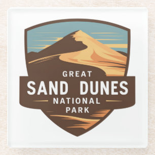 Dessous-de-verre En Verre Grand Sand Dunes National Park Badge de voyage