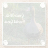 Dessous-de-verre En Verre Grande Oie à front blanc (Dos)