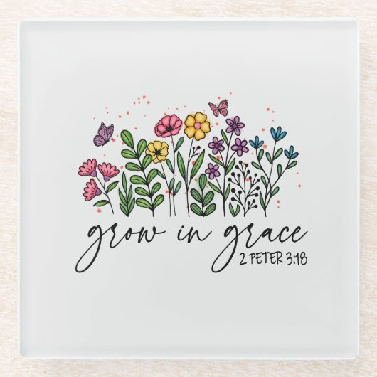 Dessous-de-verre En Verre Grandir en grâce (Devant)