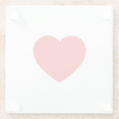 Dessous-de-verre En Verre Graphique de cœur d'amour rouge blanc moderne uni (Dos)