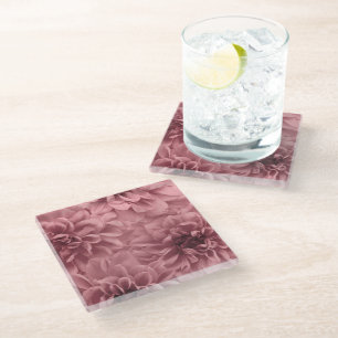 Dessous-de-verre En Verre Grappe de Fleurs de Mauve Dahlia Lumière