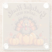 Dessous-de-verre En Verre Grateful Hearts Thanksgiving Turkey (Dos)