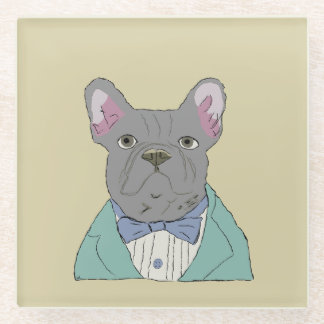 Dessous-de-verre En Verre Gray French Bulldog
