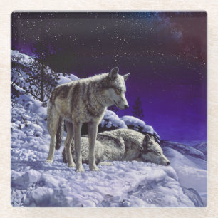 Dessous-de-verre En Verre Gray Wolves