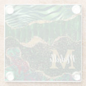 Dessous-de-verre En Verre Green & Gold Safari Parties scintillant animale Ag (Dos)
