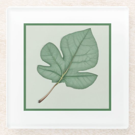 Dessous-de-verre En Verre Green leaf (Devant)