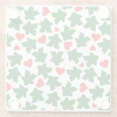 Dessous-de-verre En Verre Green Meeple with Red Heart (Dos)