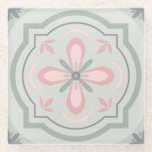Dessous-de-verre En Verre Green Pastel Floral Tiles (Devant)